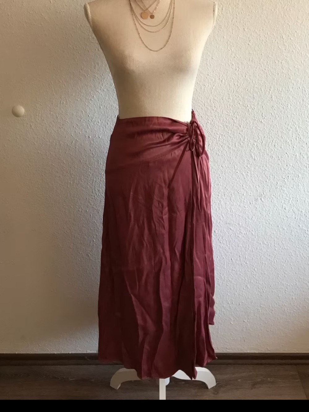 NWT Zara Women’s Rust Red Wrap Maxi Skirt